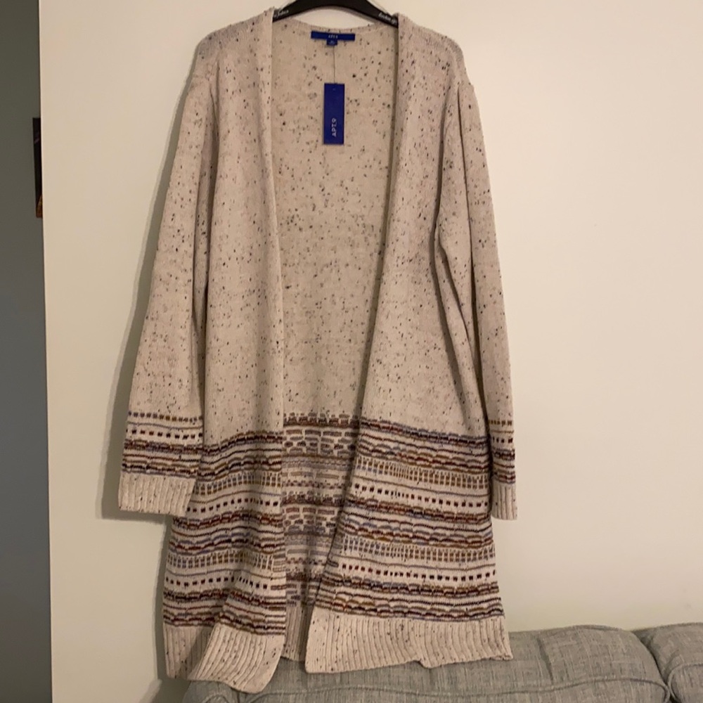 APT. 9 oatmeal Open front cardigan sweater